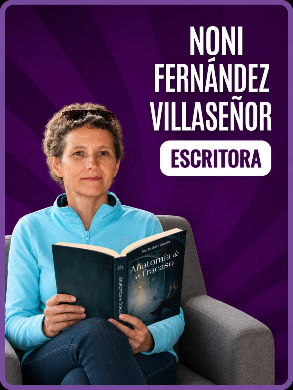 Noni Fernández Villaseñor, escritora, leyendo Anatomía de un fracaso