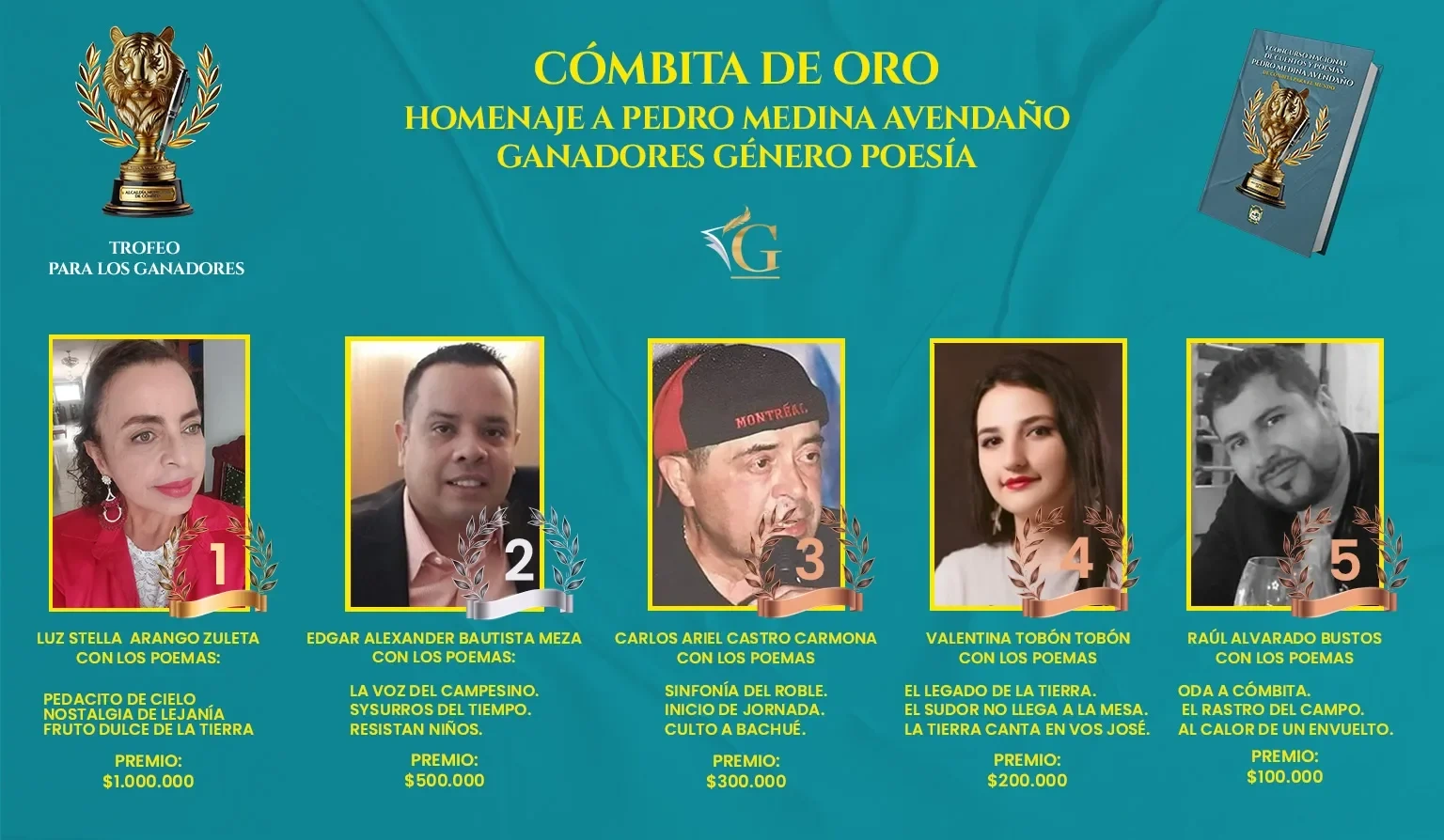 Ganadores del Concurso Nacional de Poesía Cómbita de Oro