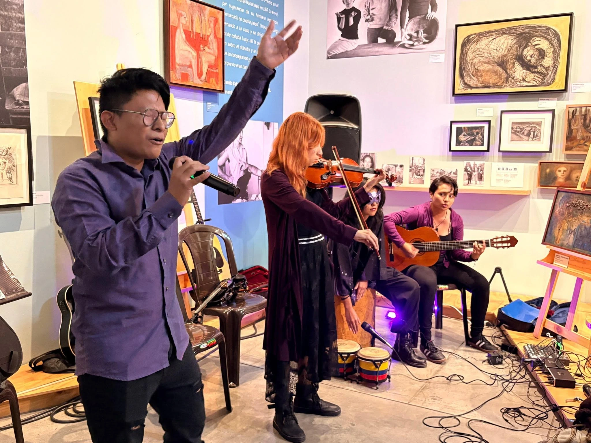Presentación musical durante el recital
